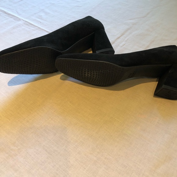 Stuart Weitzman black suede chunky heels - Picture 3 of 5